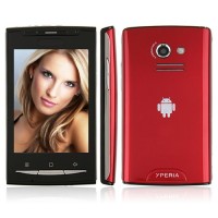 W8 Quad Band Phone Dual SIM Card FM TV Bluetooth Camera Touch Screen- Red