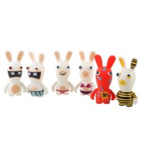 6pcs Cute Funny 3.5'' Bunny Rabbit PVC Toy Set