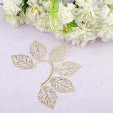 Stylish Exaggerated Hollow Leaves Shape Metal Ear Hung