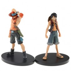 2pcs One Piece Luffy Portgas·D·Ace Action Figure Set