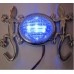 JM-634 2 Car Chrome Gecko Lizard Emblem Badge Sticker Blue Light