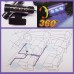 TY-780 360° Rotation 4 x 3 LEDs Car Interior Blue Neon Lights