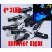 TY-780 360° Rotation 4 x 3 LEDs Car Interior Blue Neon Lights