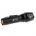 Pointed Stainless Steel Zoom Flashlight 1600 Lumens Black and Silvery Head