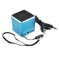 Mini Cube Portable Digital Speaker TF Card Slot Blue