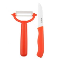 Bestlead High Quality Paring Knife With Round Handle And Peeler Orange