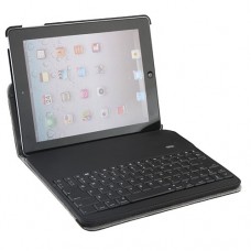 New iPad/iPad 2 Leather Case With Bluetooth Keyboard Black