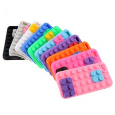 Brick Block Silicone Rubber Skin Soft Back Case Cover for iPhone 5