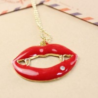 Fashion Red Lip Pendant Necklace Jewelry