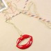 Fashion Red Lip Pendant Necklace Jewelry