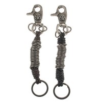 Metal Rings Skull Decor Carabiner Keychain