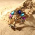 Fashion Crystal Decor Tree Pendant Sweater Necklace