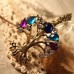 Fashion Crystal Decor Tree Pendant Sweater Necklace