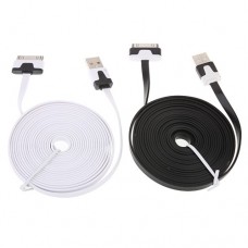 3m Flat Cable for iPhone 4/4S iPad White