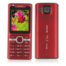 M17 Phone Dual Band Dual SIM Card Java Bluetooth FM 1.8 Inch- Red