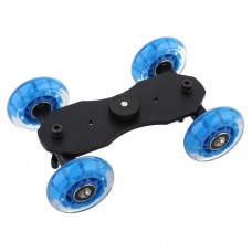Blue TableTop Compact Dolly Kit Skater Wheel Camera Truck for Video DSLR