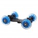 Blue TableTop Compact Dolly Kit Skater Wheel Camera Truck for Video DSLR