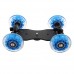 Blue TableTop Compact Dolly Kit Skater Wheel Camera Truck for Video DSLR