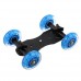 Blue TableTop Compact Dolly Kit Skater Wheel Camera Truck for Video DSLR