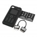 IPPEEL Dual SIM Battery Charger Power Case for iPhone 4 -Black