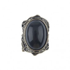 Vintage Black Onyx Bronze Ring Jewelry