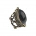Vintage Black Onyx Bronze Ring Jewelry