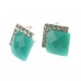 Rhombus Style Rhinestone Decor Earring Jewelry