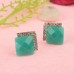 Rhombus Style Rhinestone Decor Earring Jewelry