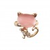 Cute Cat Style Rhinestone Decor Ring Jewelry