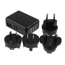 4 USB Port AC Travel Wall Charger AU/US/UK/EU Plugs