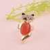 Adjustable Fox Style Rhinestone Decor Ring Jewelry