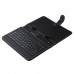 Black Leather Stand Case Mini USB Keyboard for 7 Inch Tablet PC