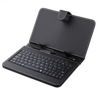 Black Leather Stand Case Micro USB Keyboard for 7.0 Inch Tablet PC