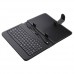 Black Leather Stand Case Micro USB Keyboard for 7.0 Inch Tablet PC