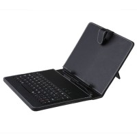 Leather Stand Case Micro USB Keyboard for 9.0 Inch Tablet PC Black