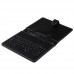 Leather Stand Case Micro USB Keyboard for 9.0 Inch Tablet PC Black