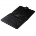 Black Leather Stand Case Micro USB Keyboard for 8.0 Inch Tablet PC