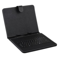 Black Leather Stand Case Mini USB Keyboard for 9.7 Inch Tablet PC