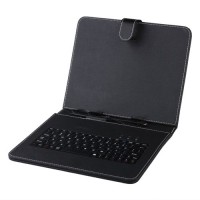 Black Leather Stand Case Micro USB Keyboard for 9.7 Inch Tablet PC