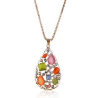 Water-drop Style Rhinestone Decor Necklace Jewelry