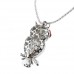 Owl Pendant Rhinestone Decor Necklace Jewelry