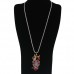 Owl Pendant Rhinestone Decor Necklace Jewelry