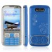N100 TV Phone Dual Band Dual SIM Card Dual Camera Bluetooth FM 3.2 Inch Touch Screen- Blue