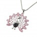 Fashion Peacock Pendant Rhinestone Decor Necklace Jewelry