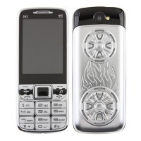 303 TV Phone Dual Band Dual SIM Card Bluetooth FM 2.6 Inch- Silver & Black