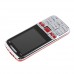 303 TV Phone Dual Band Dual SIM Card Bluetooth FM 2.6 Inch- Silver & Red