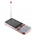 303 TV Phone Dual Band Dual SIM Card Bluetooth FM 2.6 Inch- Silver & Red