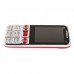 303 TV Phone Dual Band Dual SIM Card Bluetooth FM 2.6 Inch- Silver & Red