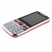 303 TV Phone Dual Band Dual SIM Card Bluetooth FM 2.6 Inch- Silver & Red