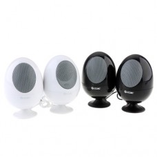 2pcs Egg Shaped Mini Digital Speaker 3.5mm Audio Port